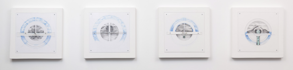 Charles Parson, Cardinal Directions from Sisu, dimensional drawings. 24 x 24 in